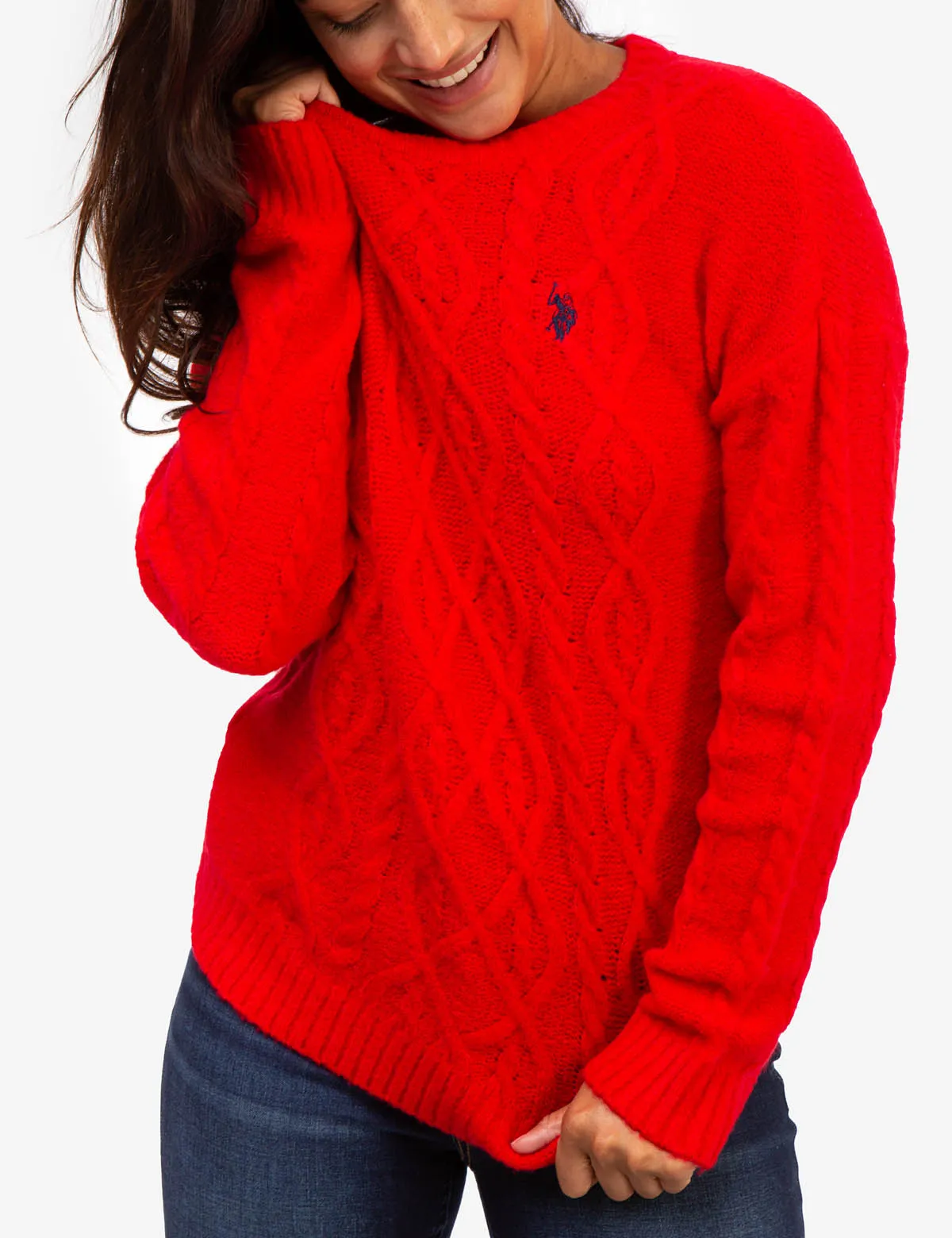 SOFT CABLE CREW NECK SWEATER