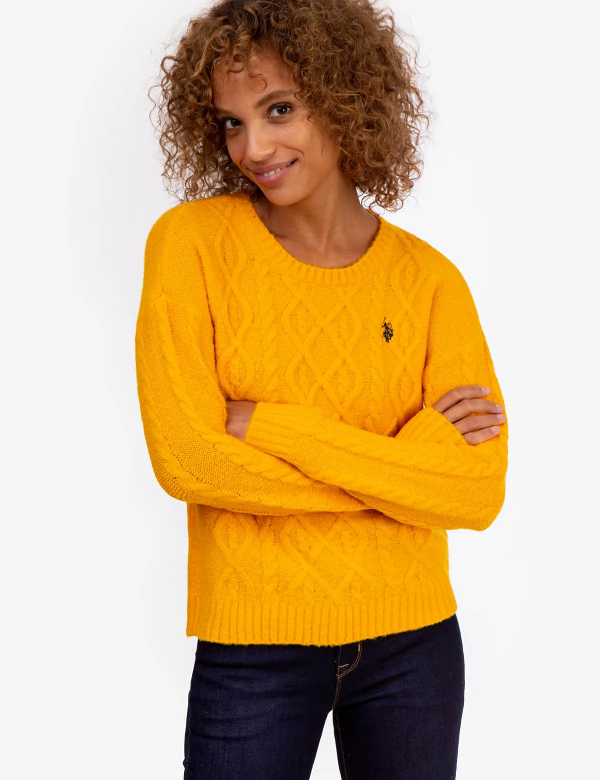 SOFT CABLE CREW NECK SWEATER