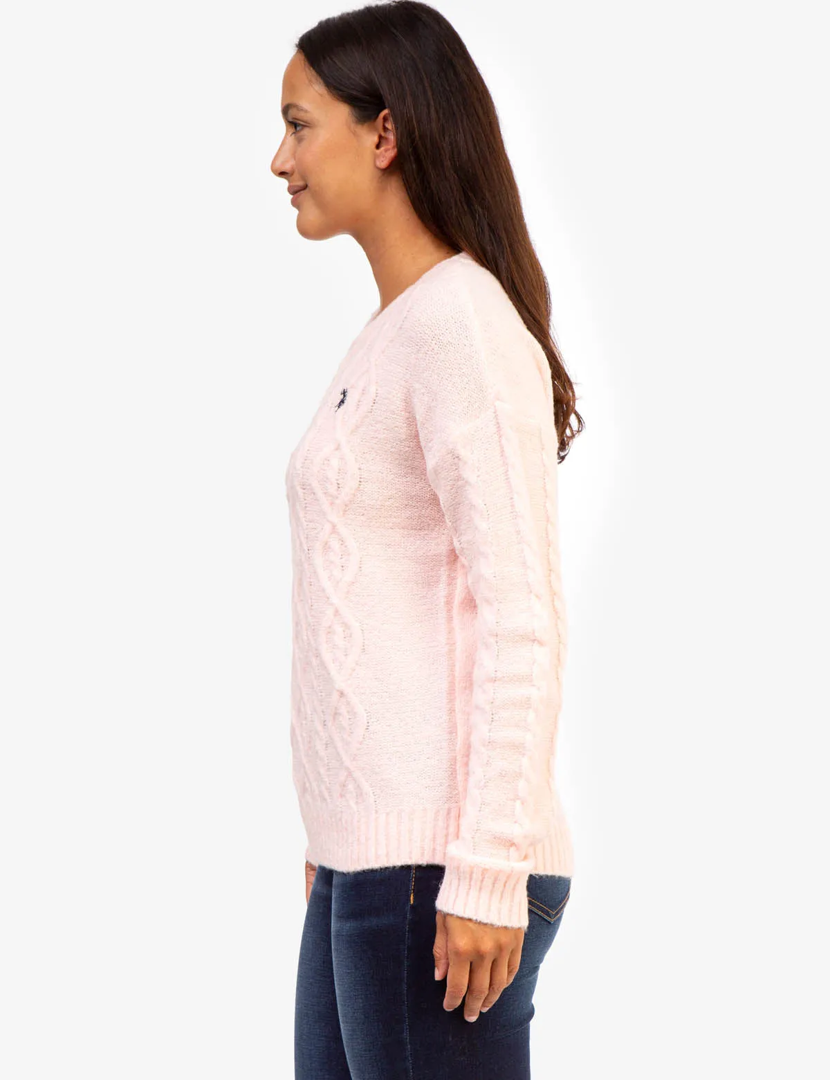 SOFT CABLE CREW NECK SWEATER