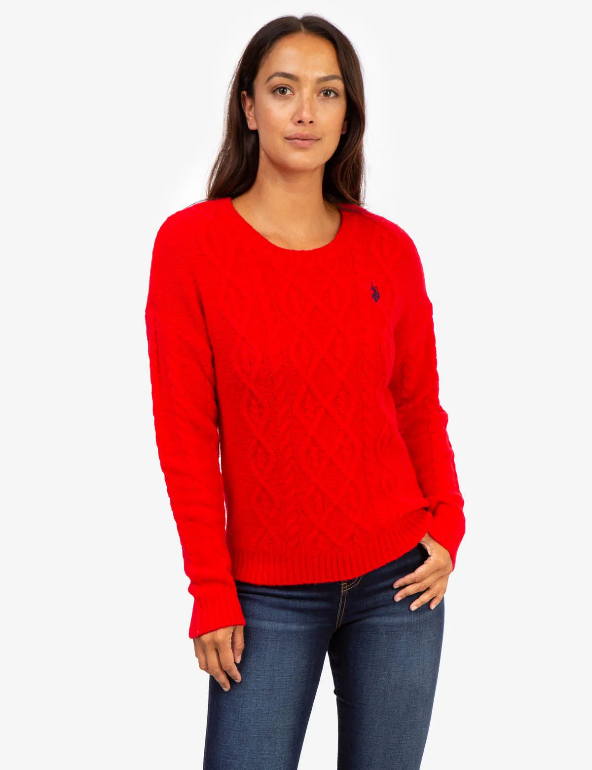 SOFT CABLE CREW NECK SWEATER