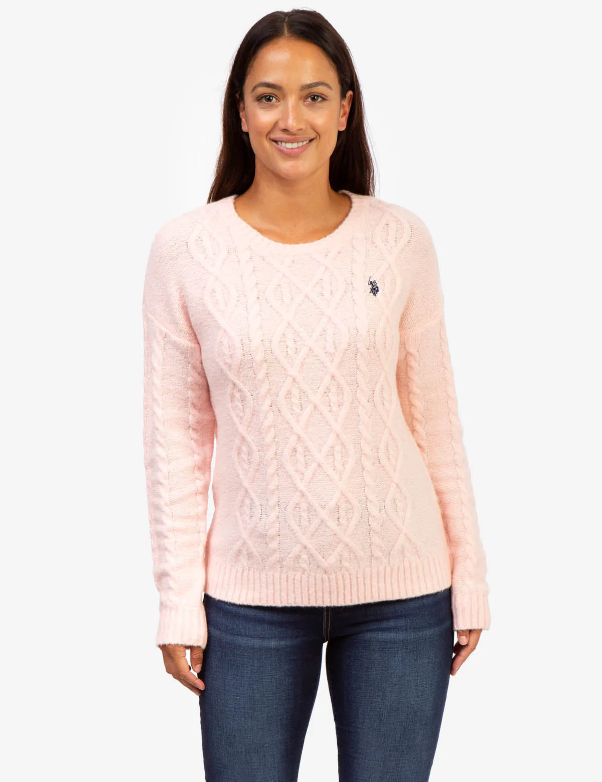 SOFT CABLE CREW NECK SWEATER