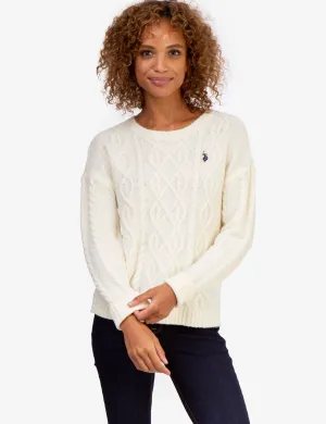 SOFT CABLE CREW NECK SWEATER