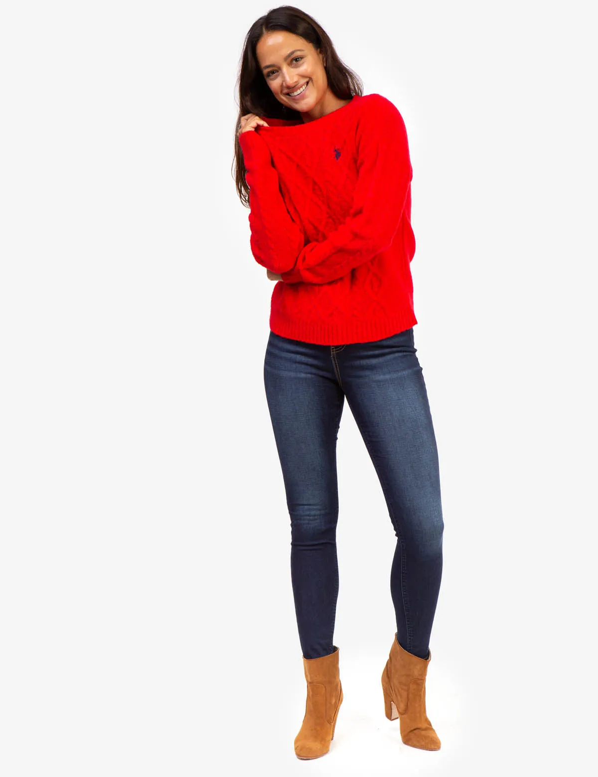 SOFT CABLE CREW NECK SWEATER