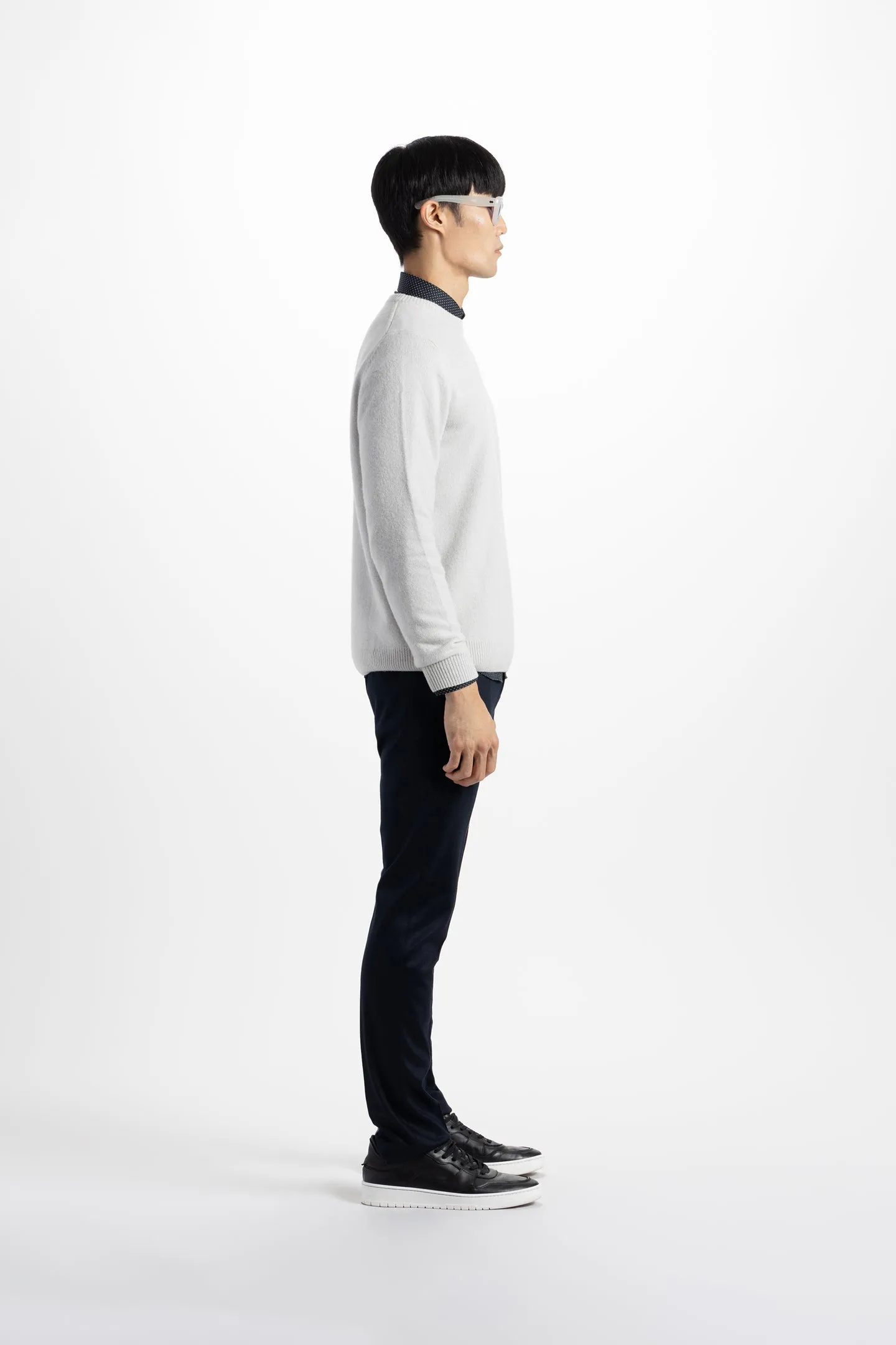 Soft Cloth Crewneck Sweater in Merino Jersey - Vapour