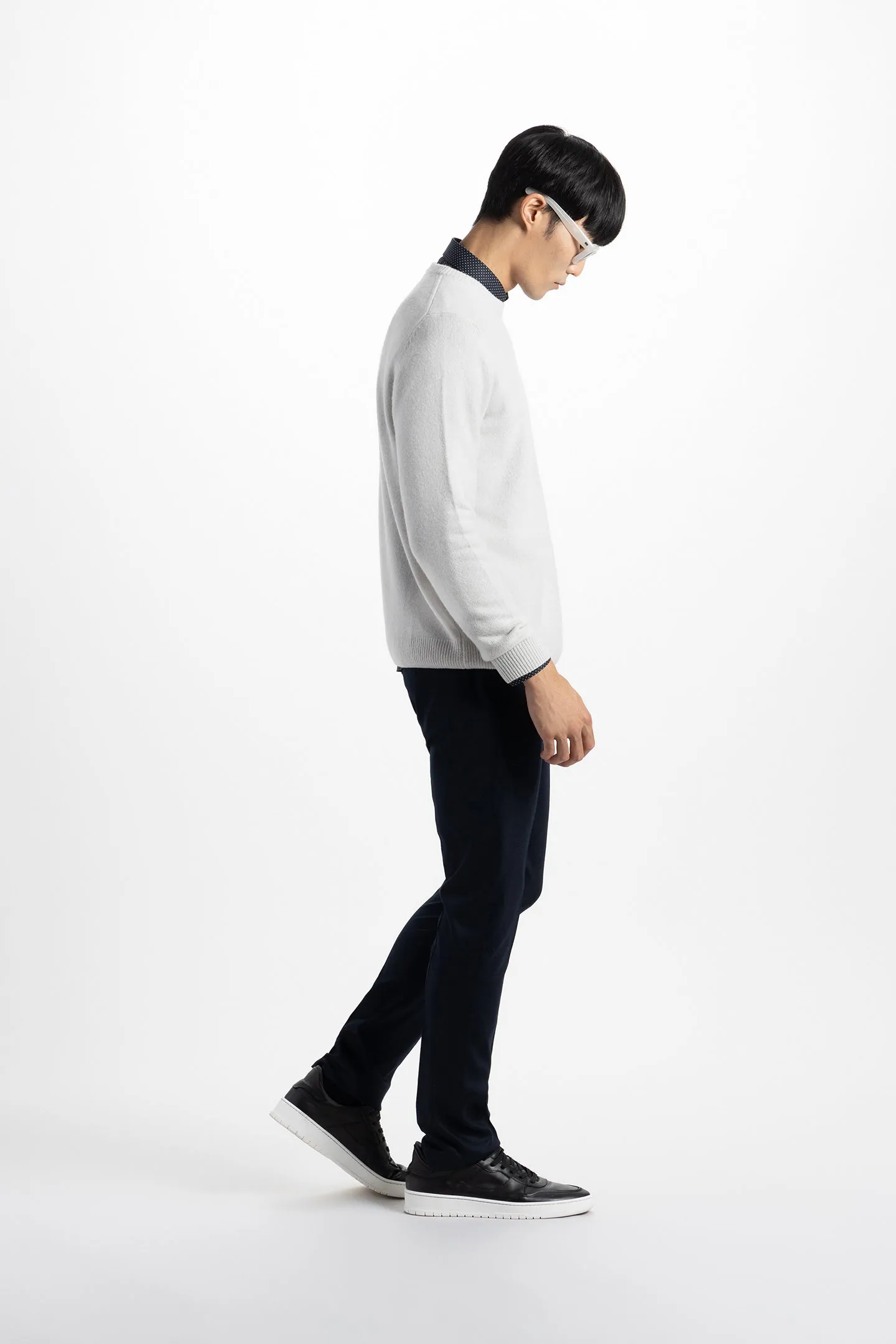 Soft Cloth Crewneck Sweater in Merino Jersey - Vapour
