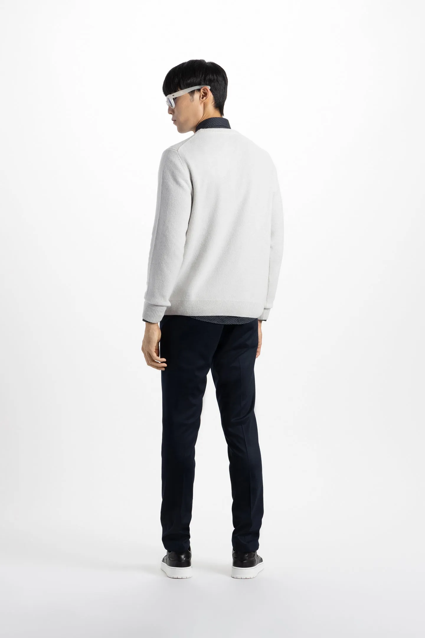 Soft Cloth Crewneck Sweater in Merino Jersey - Vapour