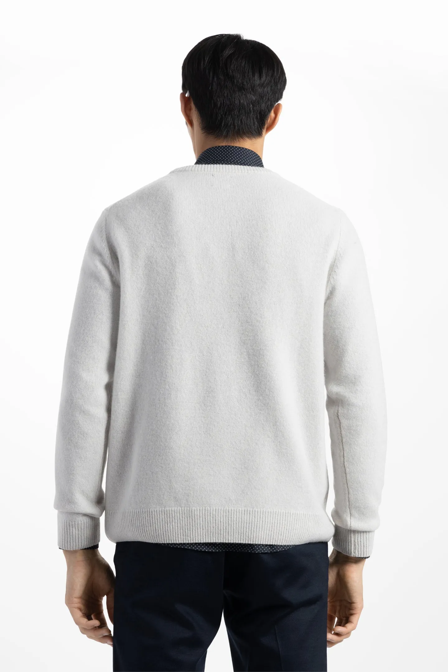 Soft Cloth Crewneck Sweater in Merino Jersey - Vapour