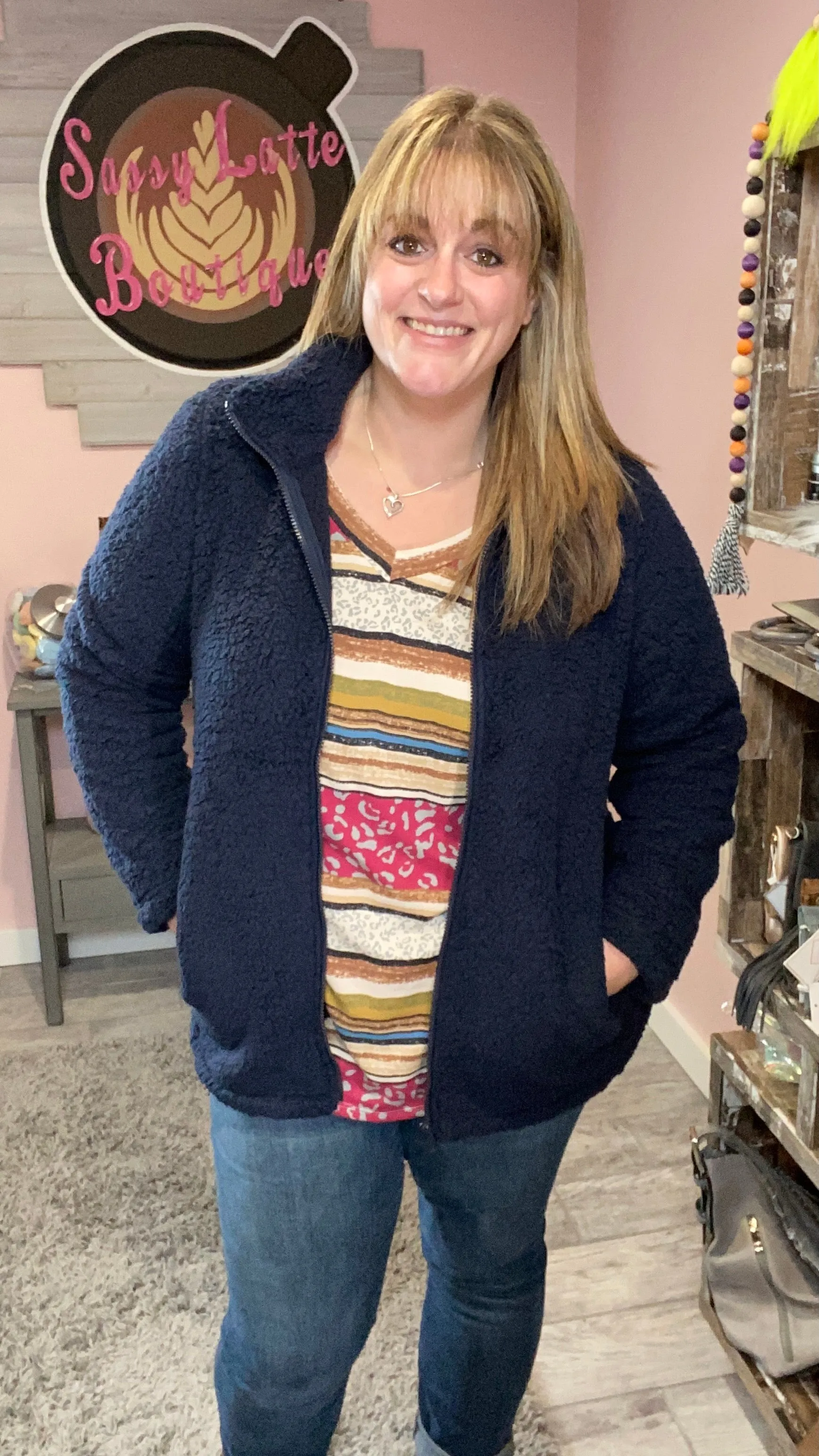 Soft Sherpa Zipper Front Jacket