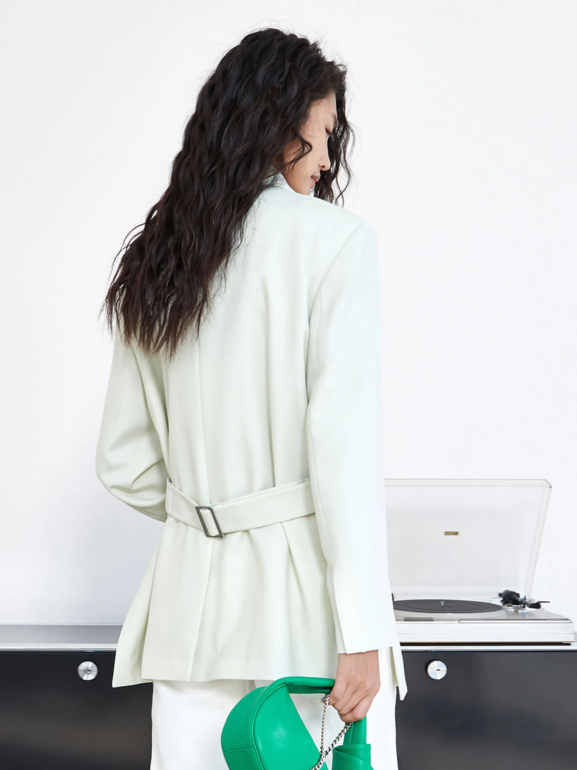 Solid Single Button Blazer
