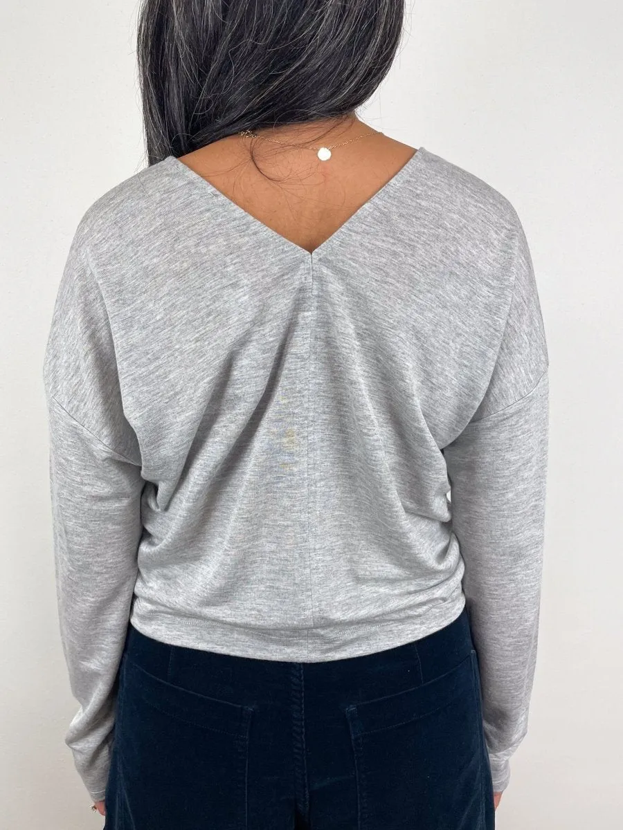 Sparkle Double V Top in Heather Sparkle