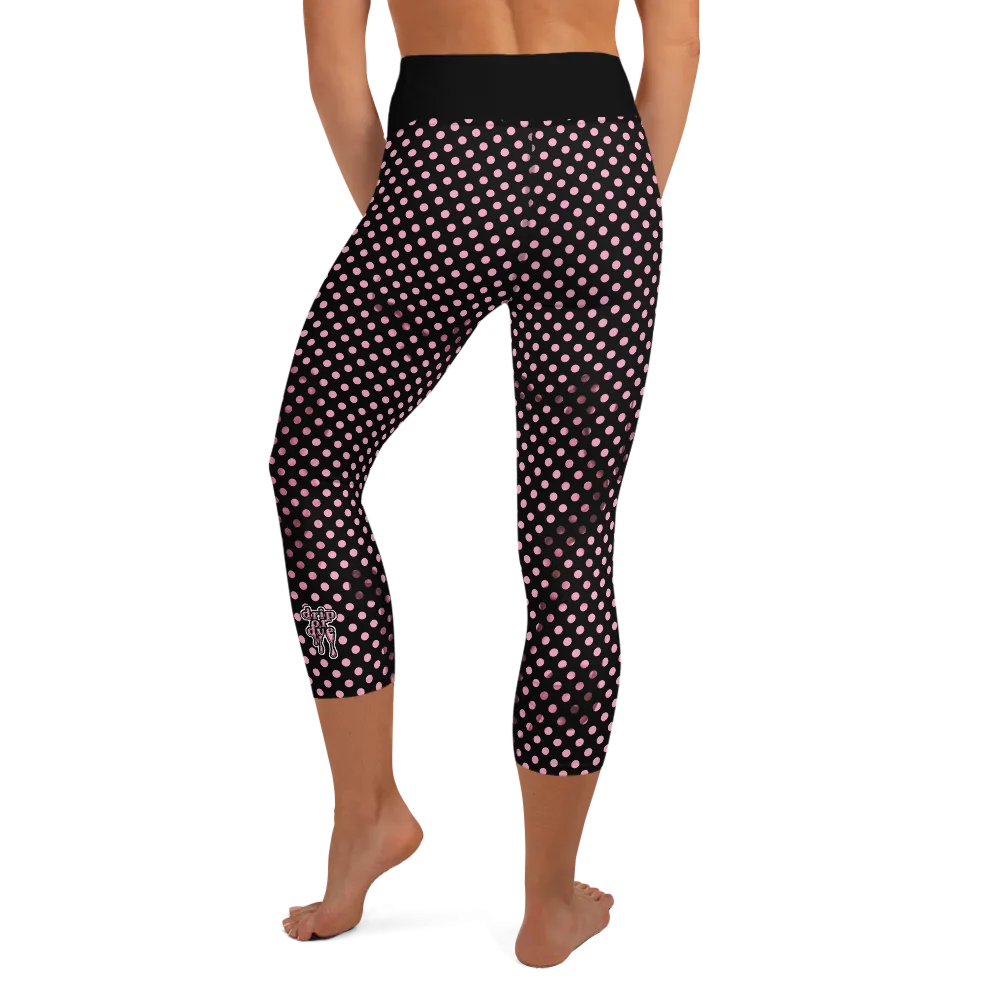 Sunblocked Run Star Hike Pretty in Pink Smoky Spotlight Halftone Dot Capri Yoga Leggings