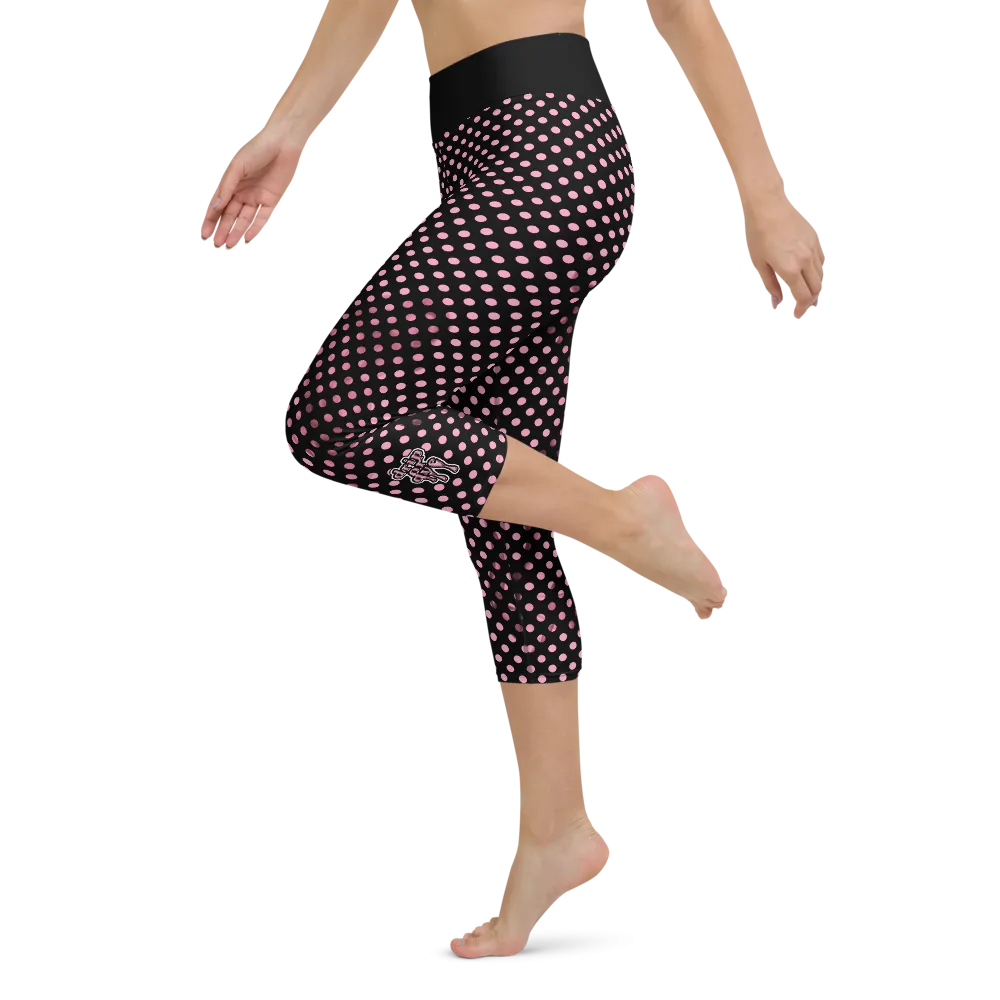 Sunblocked Run Star Hike Pretty in Pink Smoky Spotlight Halftone Dot Capri Yoga Leggings