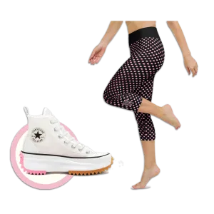 Sunblocked Run Star Hike Pretty in Pink Smoky Spotlight Halftone Dot Capri Yoga Leggings