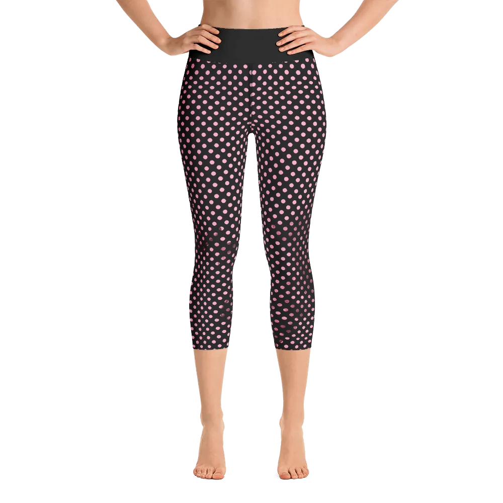 Sunblocked Run Star Hike Pretty in Pink Smoky Spotlight Halftone Dot Capri Yoga Leggings