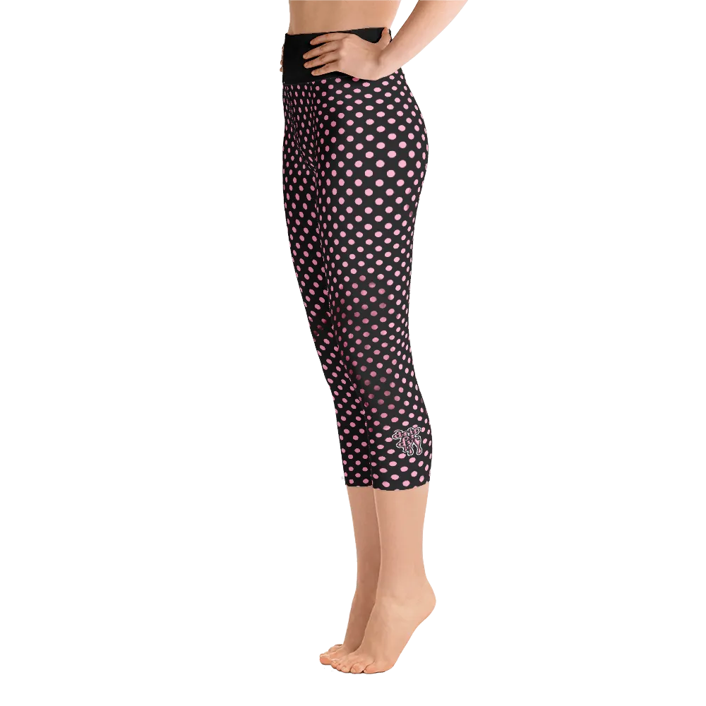 Sunblocked Run Star Hike Pretty in Pink Smoky Spotlight Halftone Dot Capri Yoga Leggings