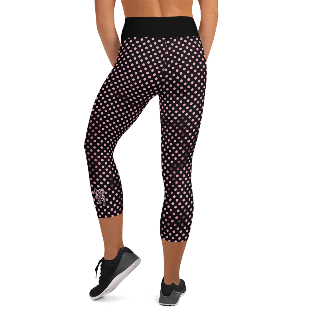 Sunblocked Run Star Hike Pretty in Pink Smoky Spotlight Halftone Dot Capri Yoga Leggings