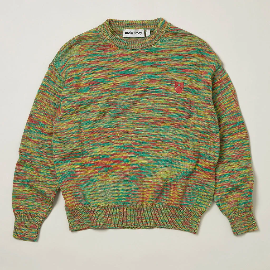 Sweater Knitted Multi Green Orange