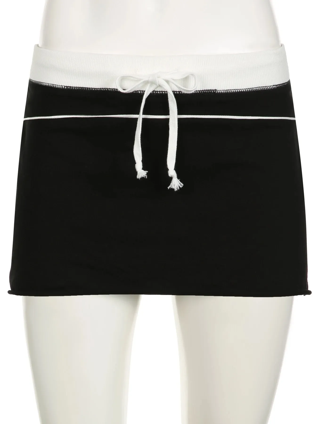 TAVIMART  -  Sporty Activewear Patchwork A-Line Skirts Preppy Style Casual Slim Low-Waisted Super Mini Skirts Women Summer Fashion