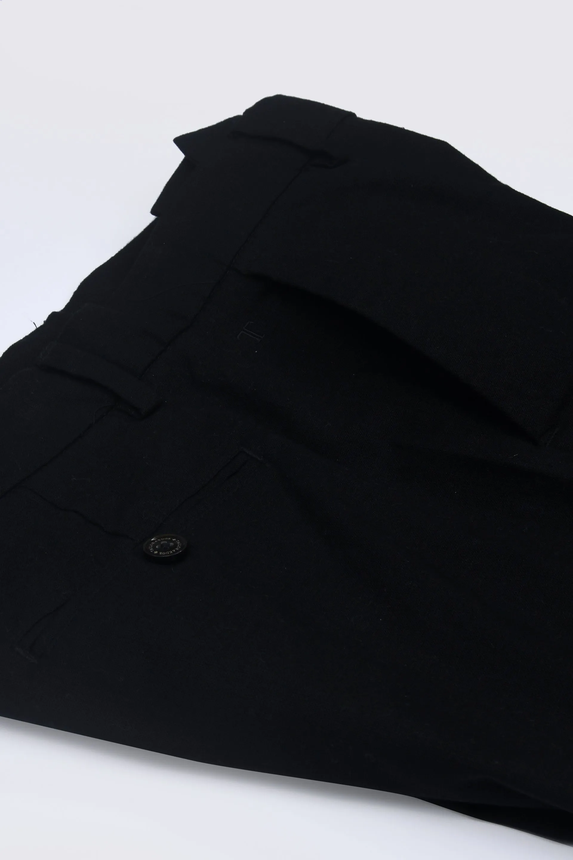 TIMELESS COTTON CHINOS- LINEN FEELS IN BLACK