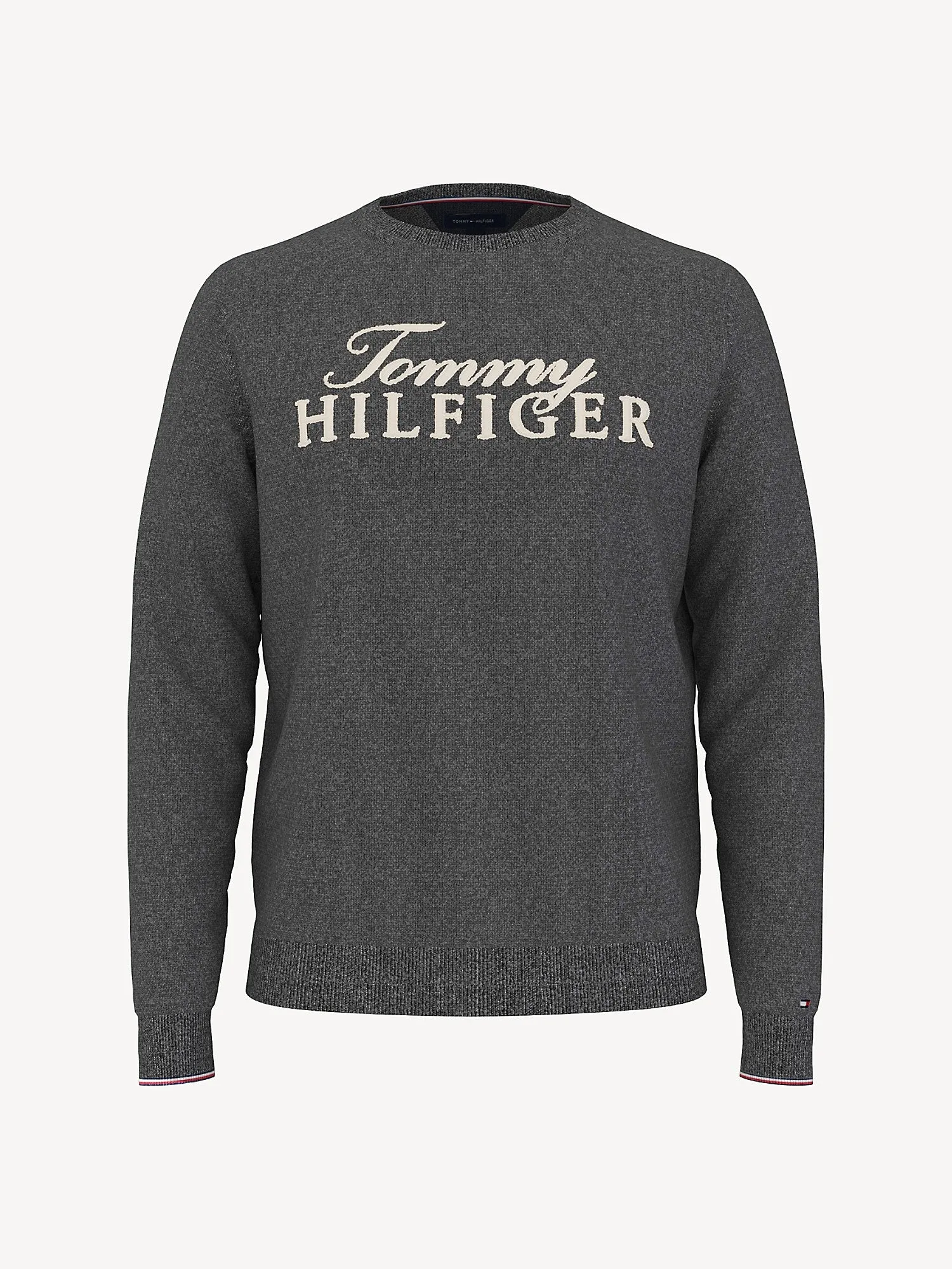 Tommy Hilfiger Men's  Niles Logo Crewneck Sweater Dark Sable 78J6644 001