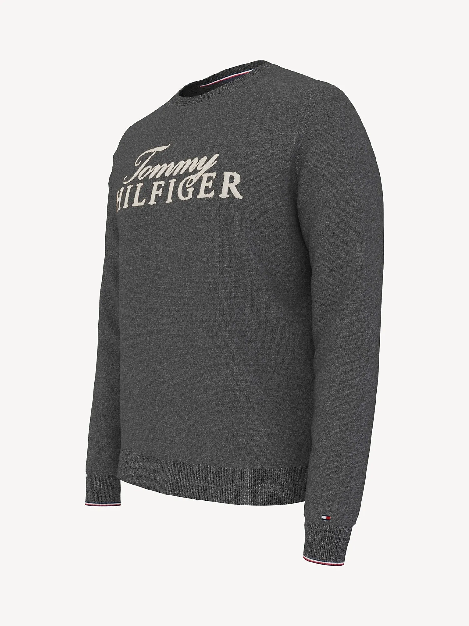 Tommy Hilfiger Men's  Niles Logo Crewneck Sweater Dark Sable 78J6644 001