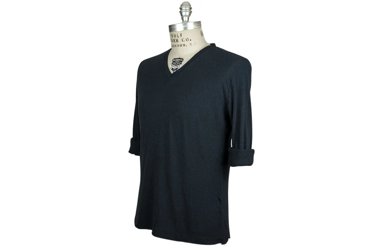 V: : Room-L/S Cashmere Soft Jersey Knit (Navy Melange)