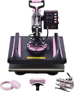 Vevor Heat Press 5-in-1 Machine 12" x 15" with 30oz Tumbler Press Black/Pink New