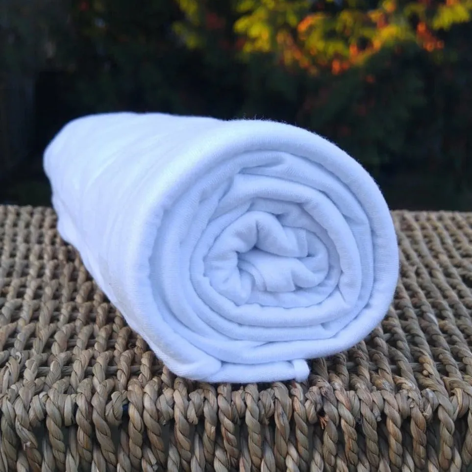 White Bamboo Cotton Stretch French Terry - by the Yard or Wholesale