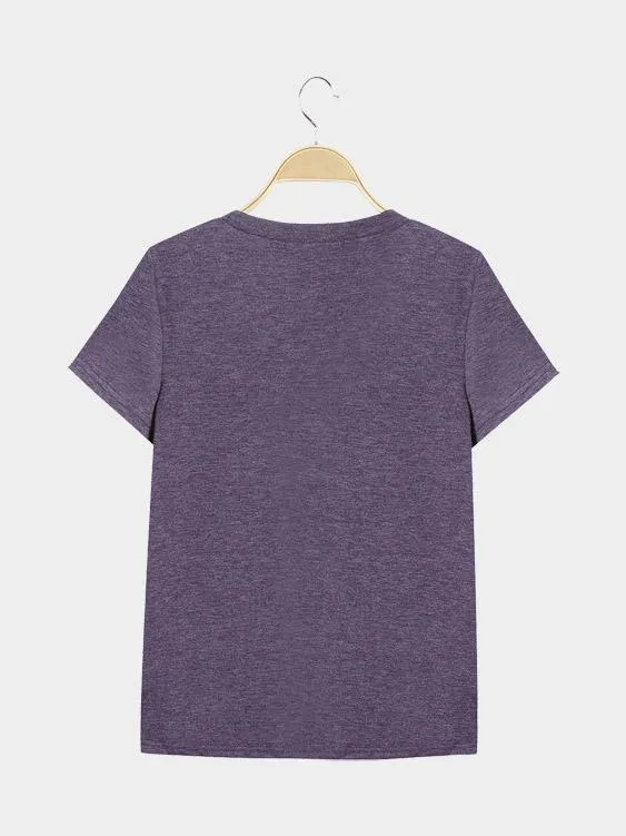Wholesale Round Neck Purple T-Shirts