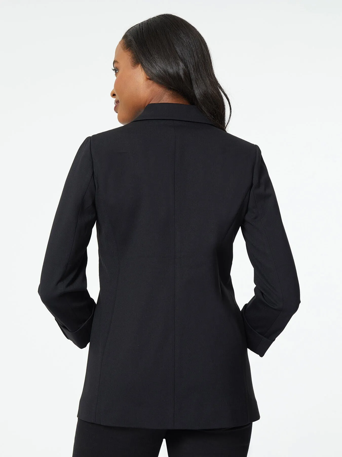 Wing Collar Rolled Tab Blazer