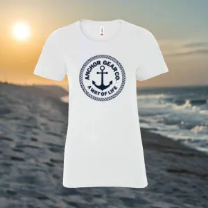 Woman's Classic Anchor Gear Co. ~ A Way of Life Tee