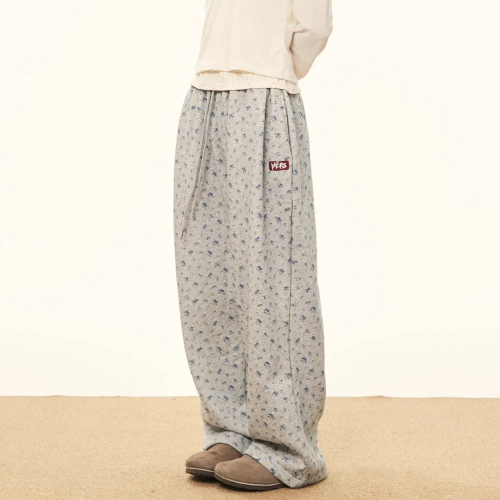 Women's Blue Floral Sweatpants